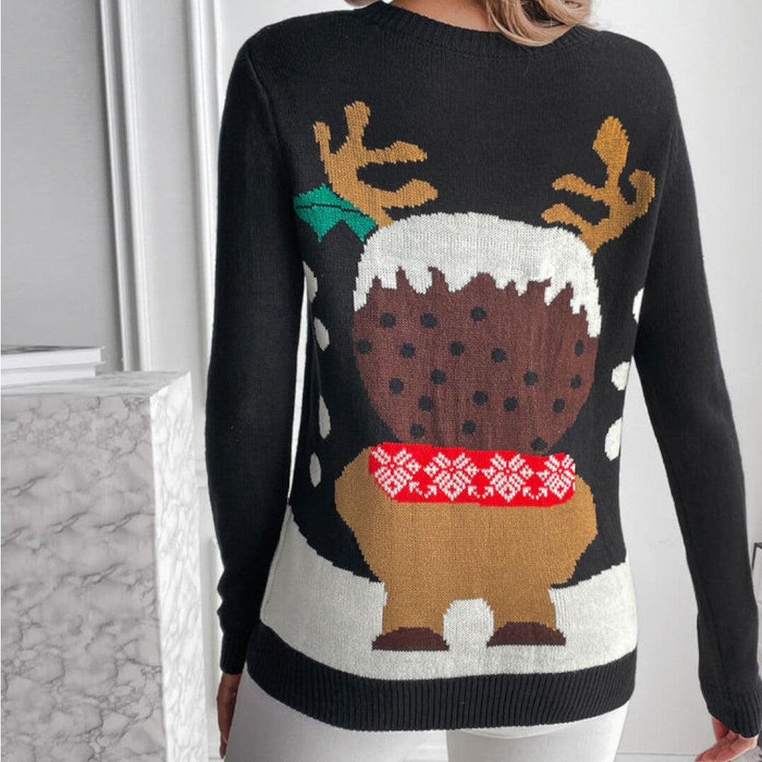 Elliana Reindeer Neck Long Sleeve